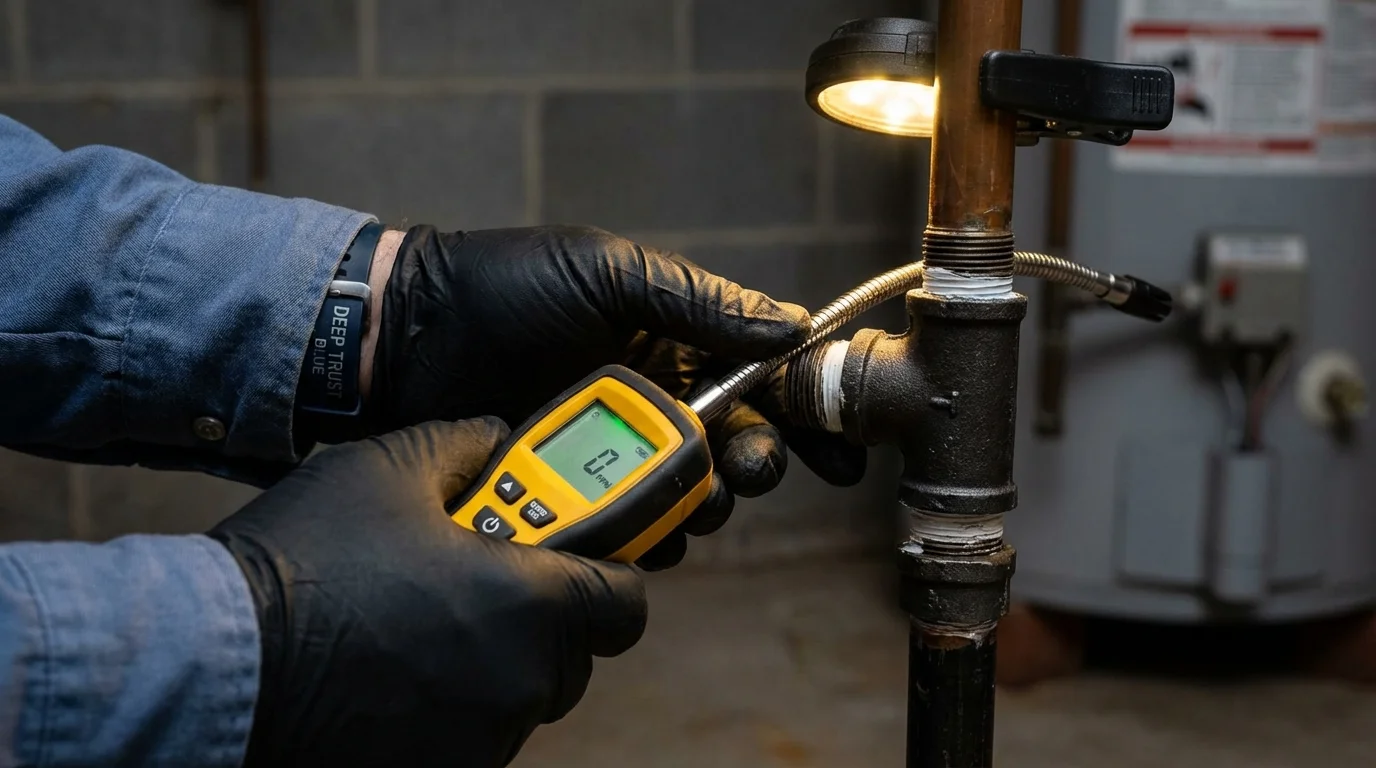 Gas leak detection with electronic sniffer by Johns Plumbing LLC in Pleasanton