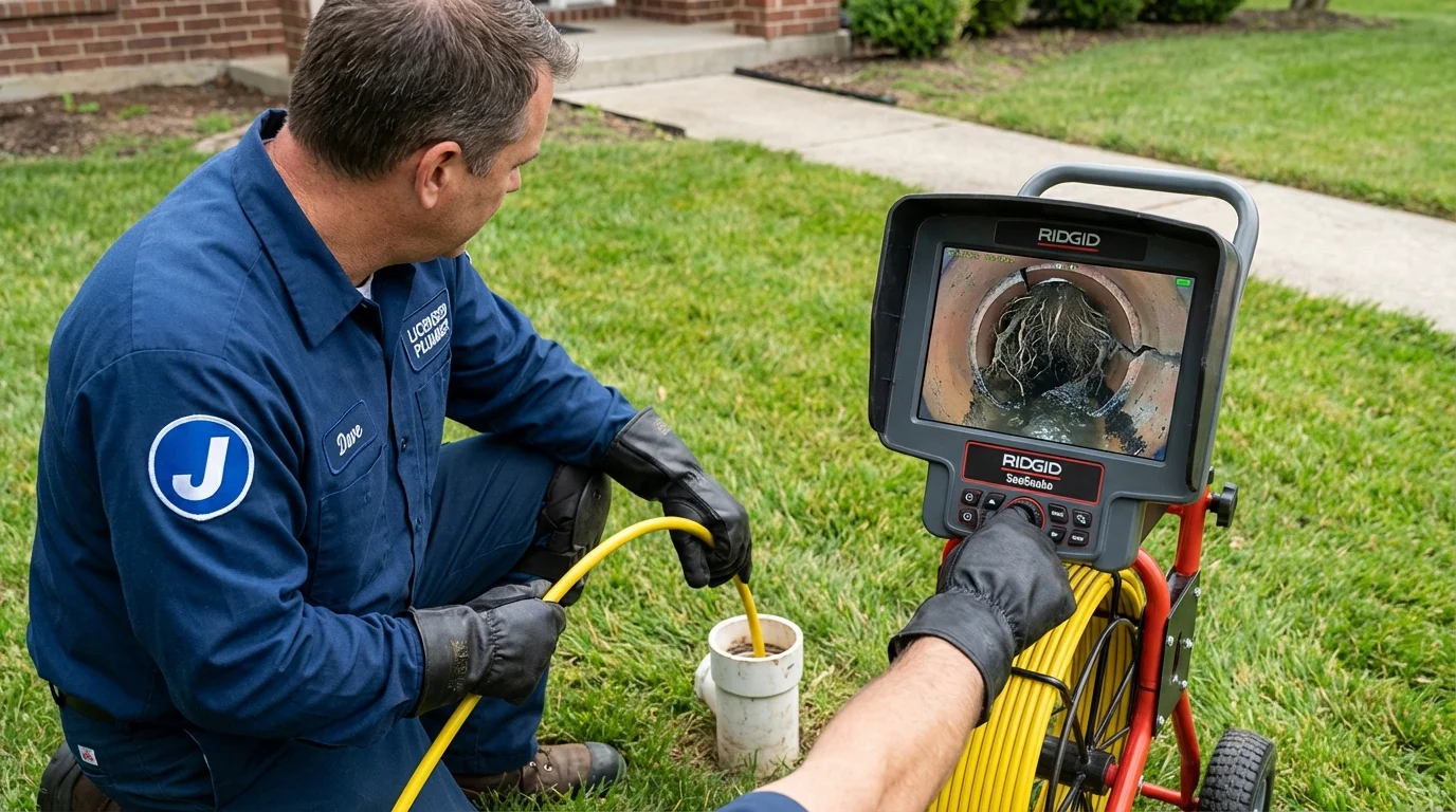 Sewer camera inspection being performed by Johns Plumbing LLC in Pleasanton